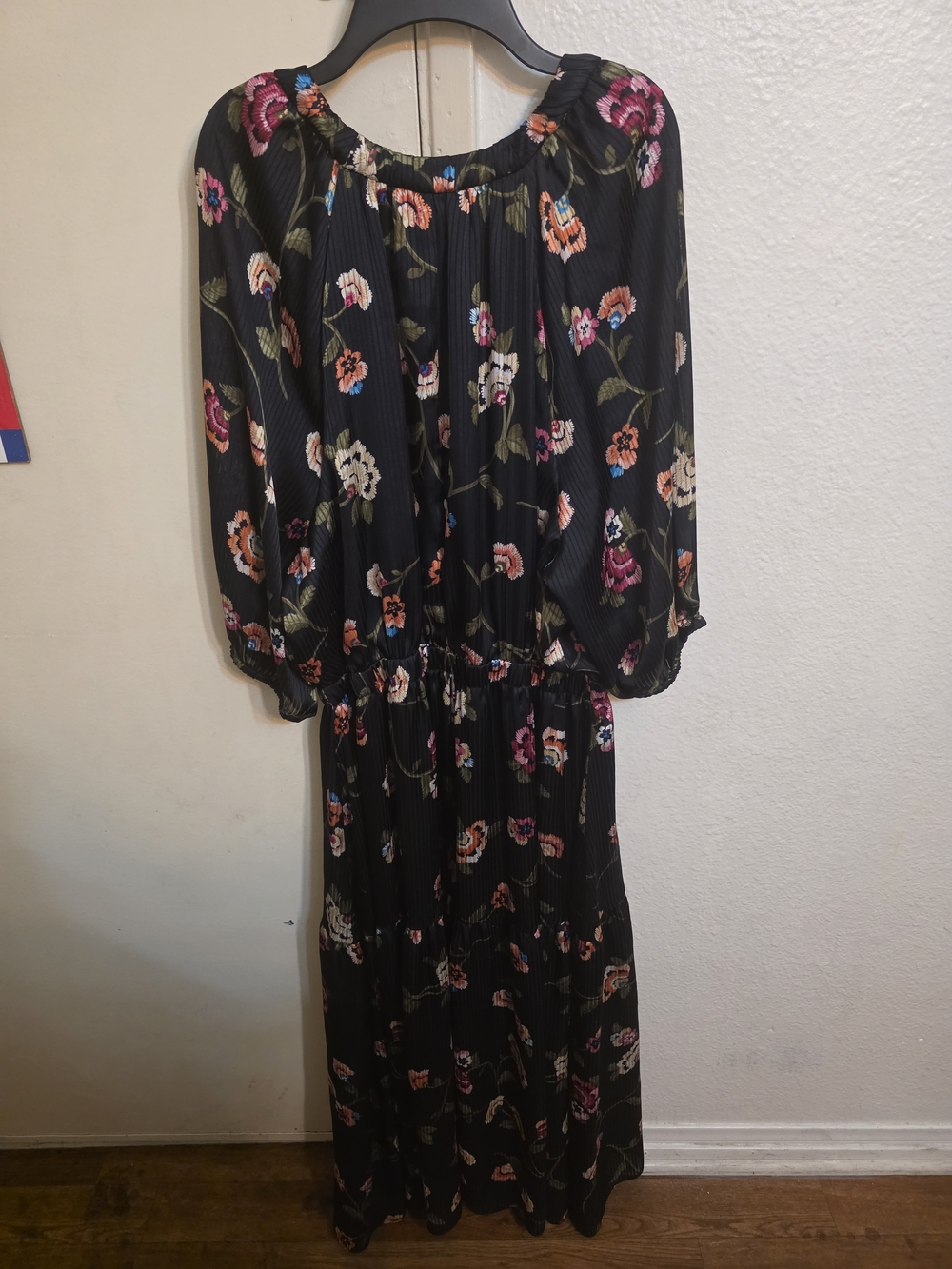 Lane Bryant Black Floral Tiered Midi Dress - Picture 6 of 6
